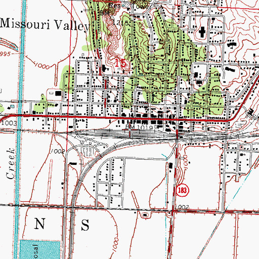 Topographic Map of Missouri Valley, IA
