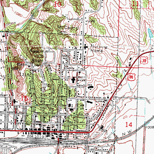 Topographic Map of Alegent Health Missouri Valley Center, IA