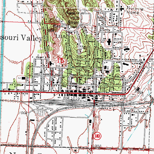 Topographic Map of First Presbyterian Church, IA