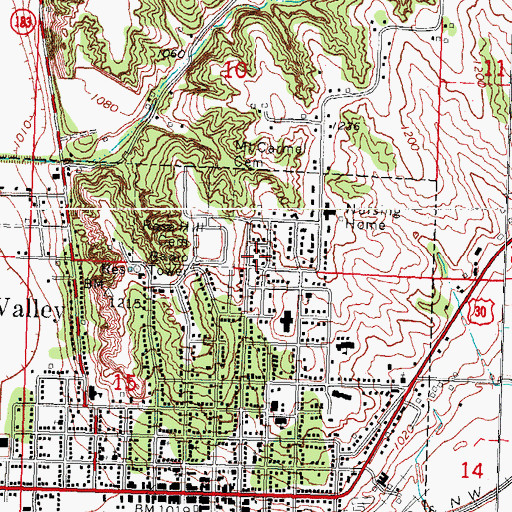 Topographic Map of Church of the Nazarene, IA