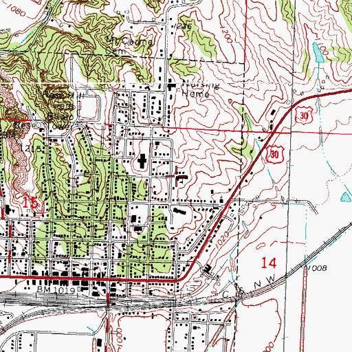 Topographic Map of Missouri Valley Elementary and Early Learning Center, IA