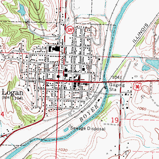 Topographic Map of Logan Family Dentistry Center, IA