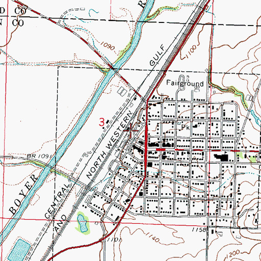 Topographic Map of Dunlap, IA