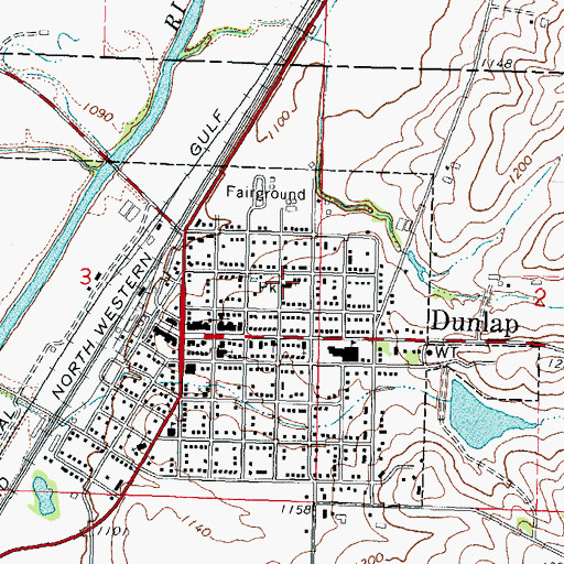 Topographic Map of Saint John Lutheran Church, IA