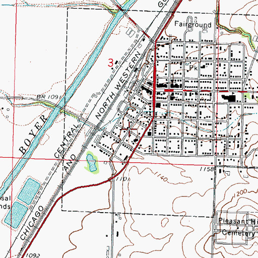 Topographic Map of Saint Joseph Church, IA