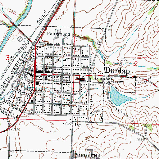 Topographic Map of Boyer Valley Middle / High School, IA