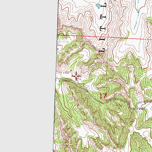 Topographic Map of Fountainbleau Cemetery, IA
