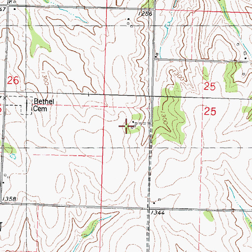 Topographic Map of Henderson Cemetery, IA