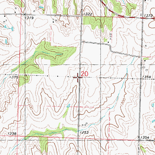 Topographic Map of Hawkins Cemetery, IA