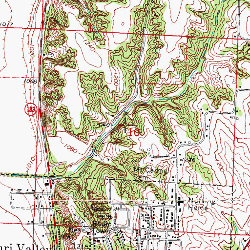Topographic Map of Old Frazier Cemetery, IA