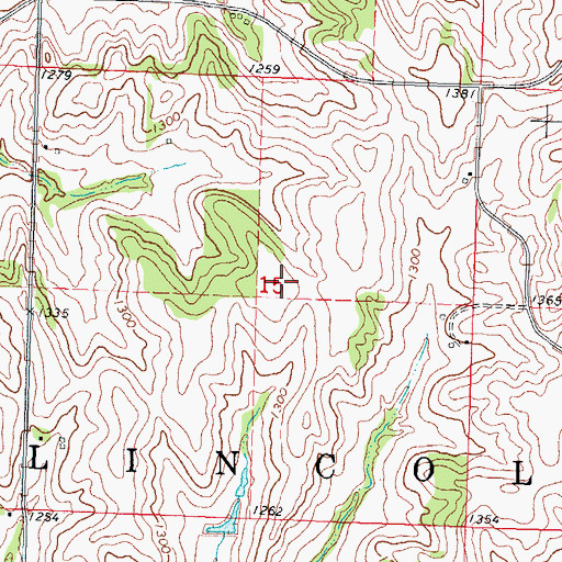 Topographic Map of Cleveland Cemetery, IA