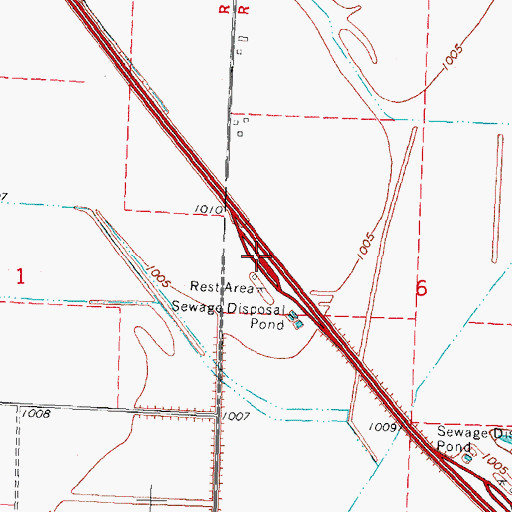 Topographic Map of Missouri Valley South Bound Rest Area, IA