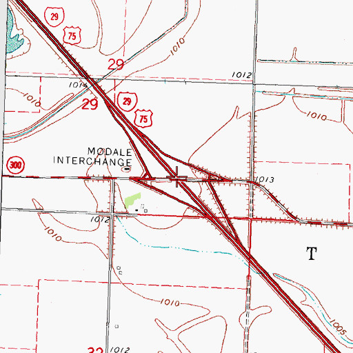 Topographic Map of Interchange 82, IA