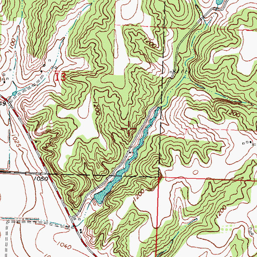 Topographic Map of Sawmill Hollow Wildlife Area, IA