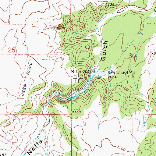 Topographic Map of Kiowa Creek Watershed 1-G-10 Dam, CO