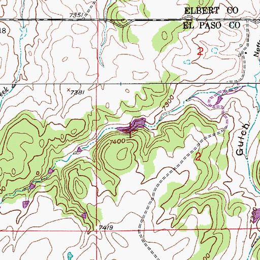 Topographic Map of Kiowa Creek Watershed 1-G-20 Dam, CO