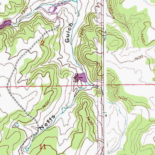 Topographic Map of Kiowa Creek Watershed 1-G-30 Reservoir, CO