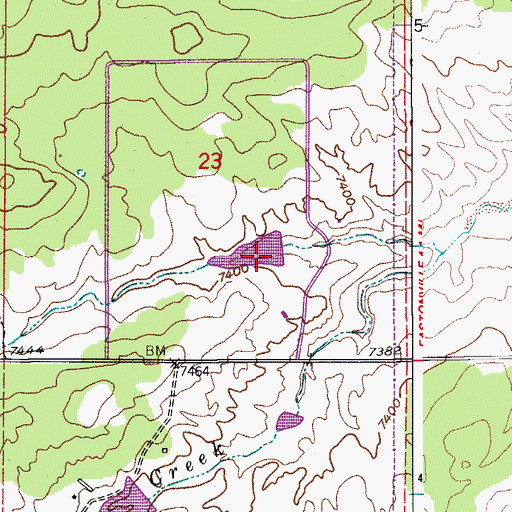 Topographic Map of Kiowa Creek Watershed 1-N-10 Dam, CO