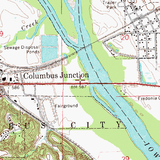Topographic Map of River Fork Boat Ramp, IA