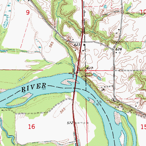 Topographic Map of Highway 61 Access, IA