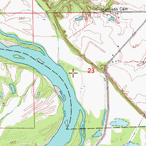 Topographic Map of Harrison Post Office (historical), IA