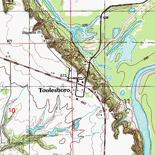 Topographic Map of Toosesboro Post Office (historical), IA