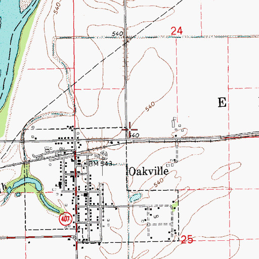 Topographic Map of Palo Alto Post Office (historical), IA