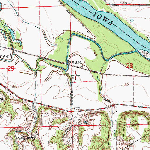 Topographic Map of Elrick Post Office (historical), IA