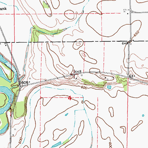 Topographic Map of Big Springs Post Office (historical), IA