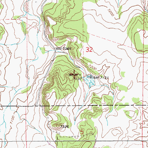 Topographic Map of Kiowa Creek Watershed 1-U-20 Dam, CO