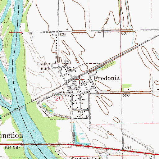 Topographic Map of Fredonia, IA