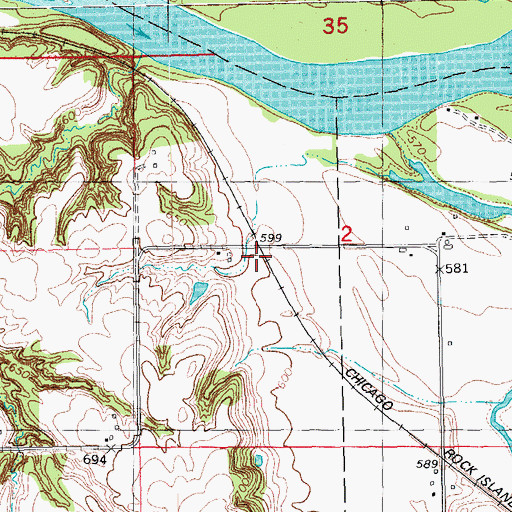 Topographic Map of Bard (historical), IA