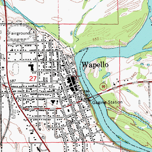 Topographic Map of Briggs Civic Center, IA