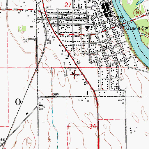 Topographic Map of Wapello Nursing and Care Center, IA