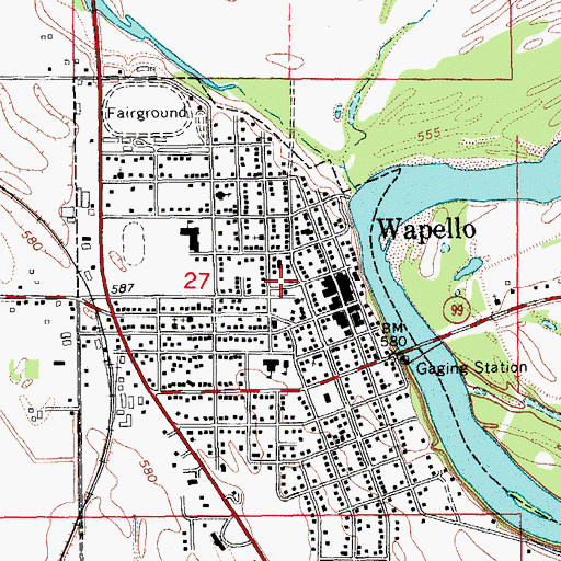 Topographic Map of Wapello Medical Clinic, IA