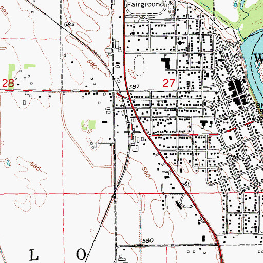 Topographic Map of Wapello (historical), IA