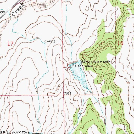 Topographic Map of Kiowa Creek Watershed 1-W-20 Dam, CO