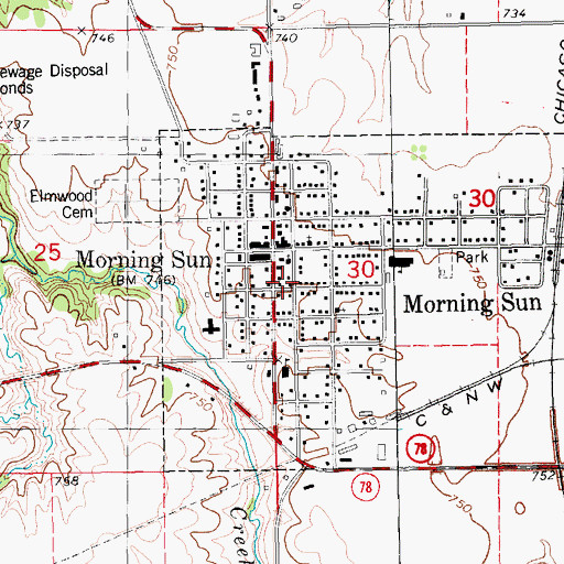Topographic Map of Rural Free Delivery Postal Museum, IA