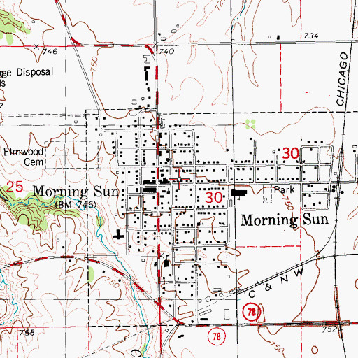 Topographic Map of United Methodist Church, IA