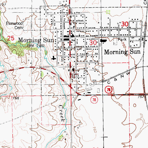 Topographic Map of Crusade High School, IA