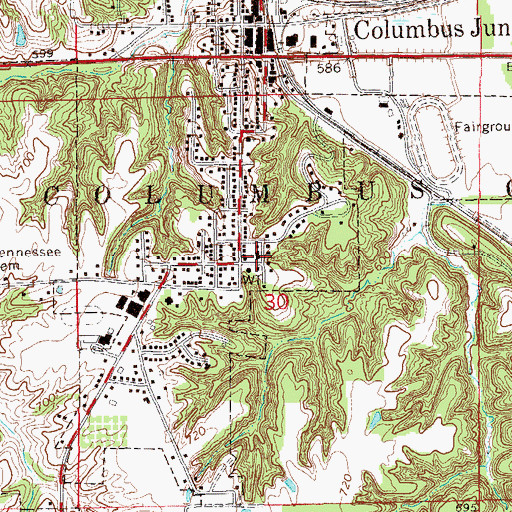 Topographic Map of Saint Josephs Church, IA