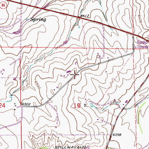 Topographic Map of Kiowa Creek Watershed 2-A-10 Dam, CO