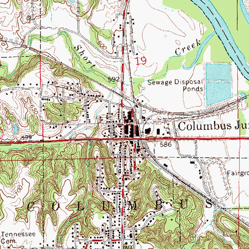 Topographic Map of Columbus Junction Medical Clinic, IA