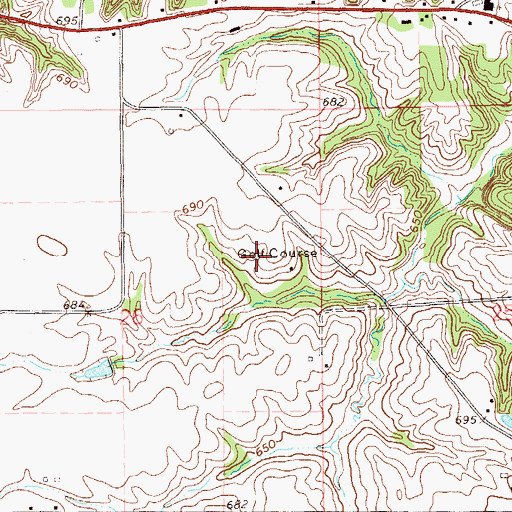 Topographic Map of Cedarcrest Country Club, IA