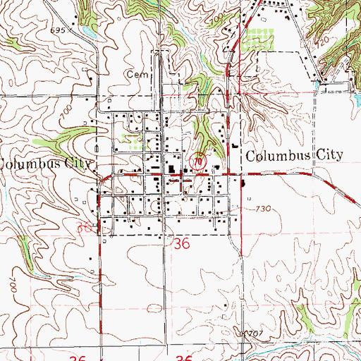 Topographic Map of Free Methodist Church, IA