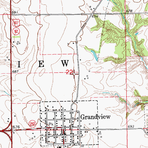 Topographic Map of Wier Cemetery, IA