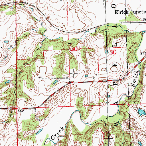 Topographic Map of Potter's Timber Cemetery, IA