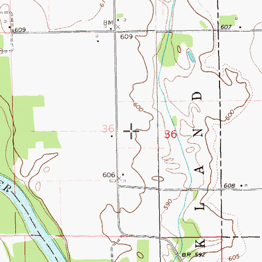 Topographic Map of Oakland Cemetery, IA