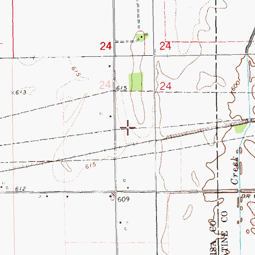 Topographic Map of Bullis Cemetery, IA