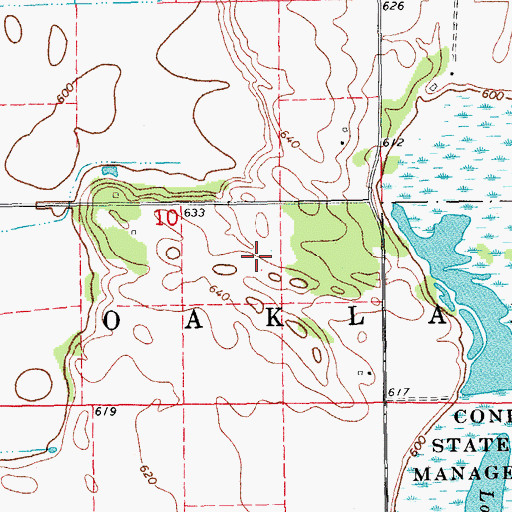 Topographic Map of Forbes Cemetery, IA